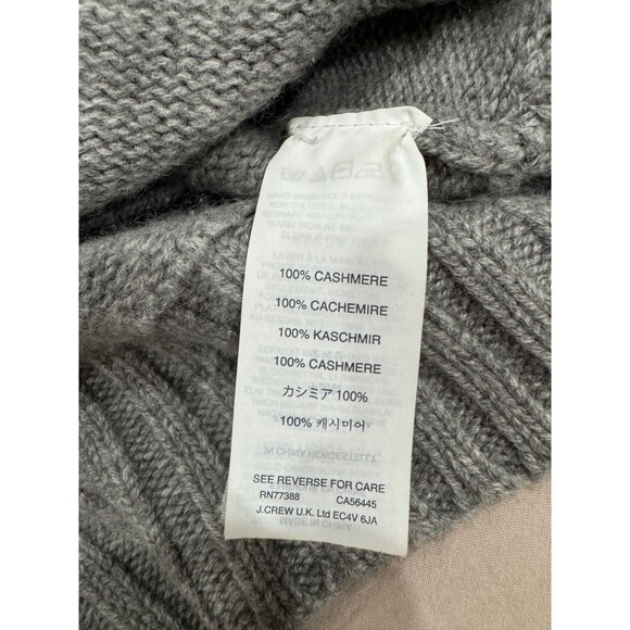 J.Crew Womens S Gray Colorblock Ribbed Crew Neck 100% Italian Cashmere Sweater - Picture 5 of 7